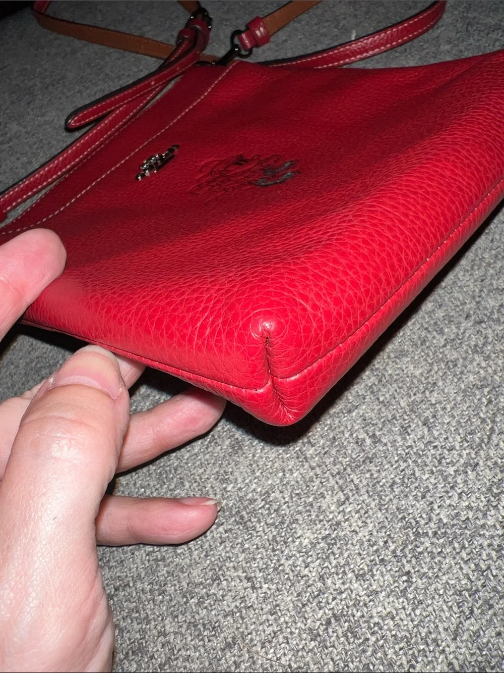 Coach x Disney Minnie Mouse Red Pebbled Leather Crossbody EUC